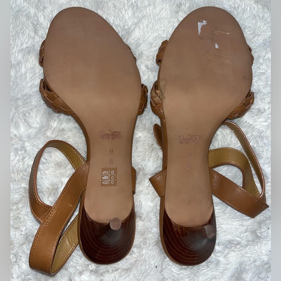 Coach Tan Marilyn Vegan Leather Sandals Women’s 9B - Picture 3 of 7